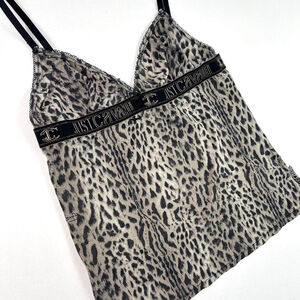 y2k Cavalli gray and black cheetah print cami